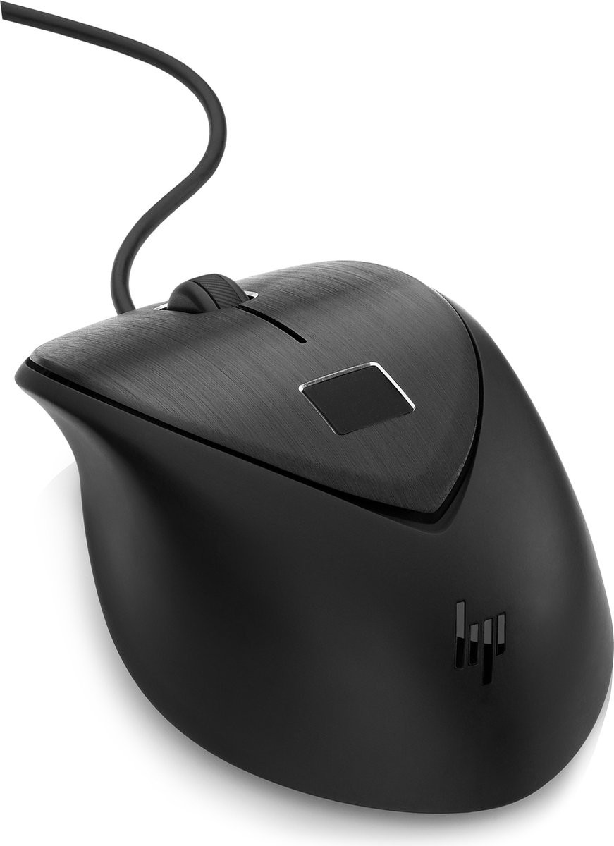 HP Fingerprint Mouse - Zwart - USB - Muis - 4TS44AA