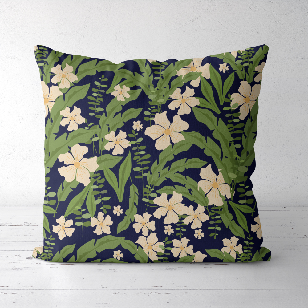 Throw Pillow – Vintage Liberty Floral Print With Ornamental Red, Blue, and Gold Botanical Flowers