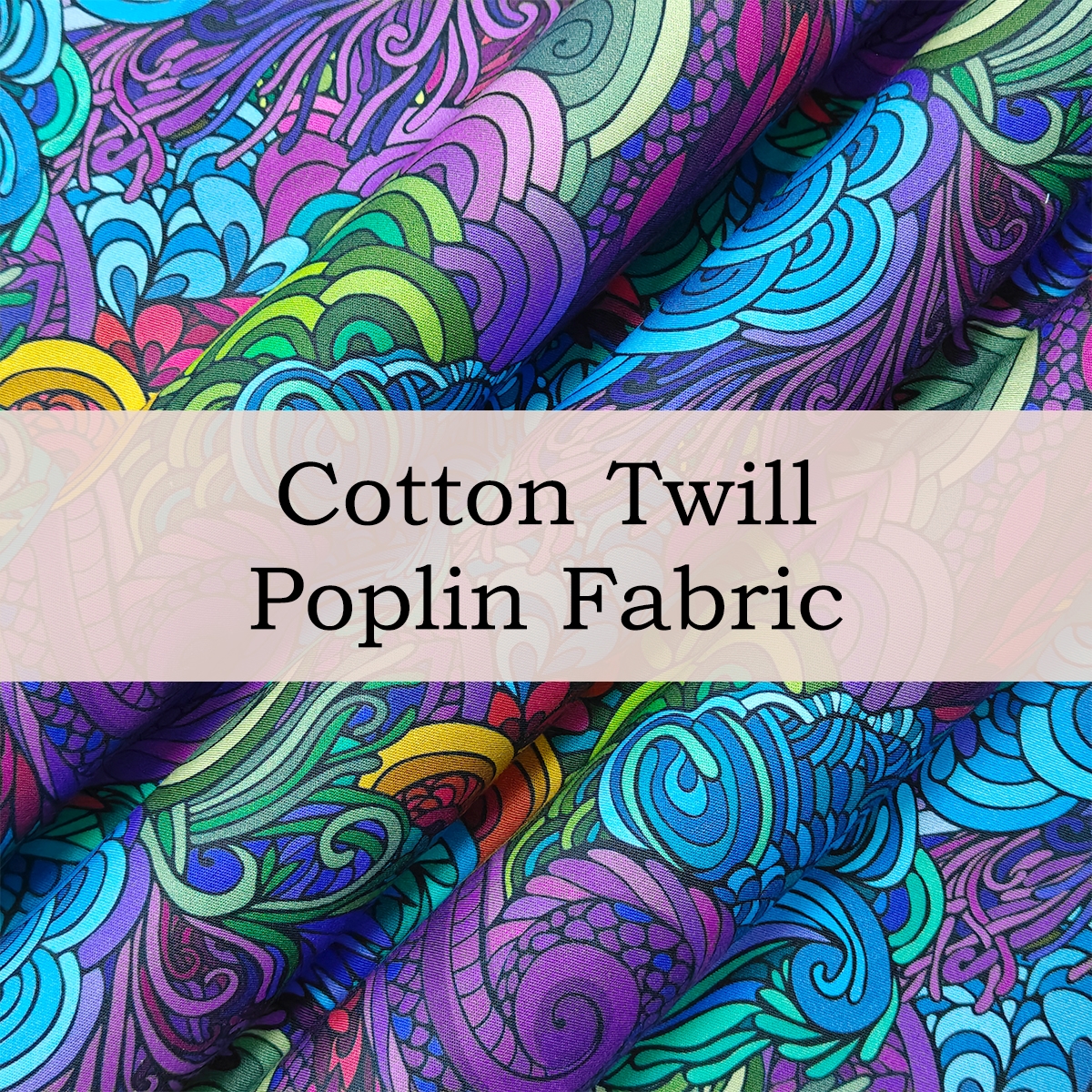 Custom Printed Cotton Twill Poplin Fabric for Shirts, Dresses & Home Décor